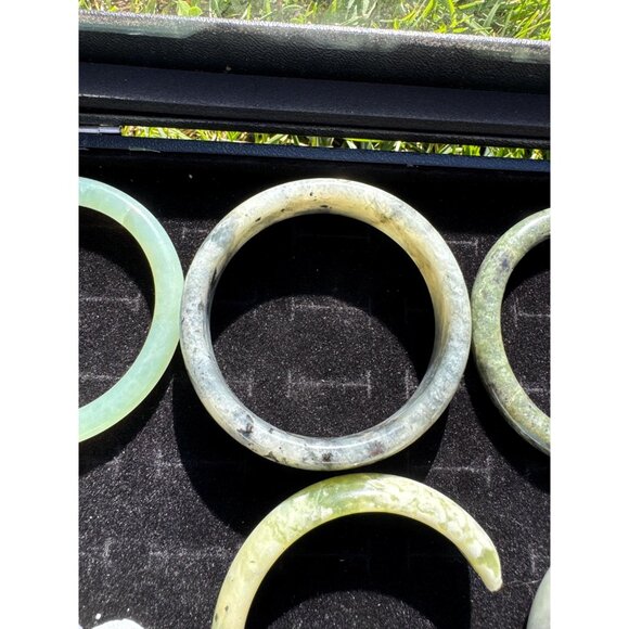 Broken Jade Bangles - Lot of 9 - Picture 3 of 10